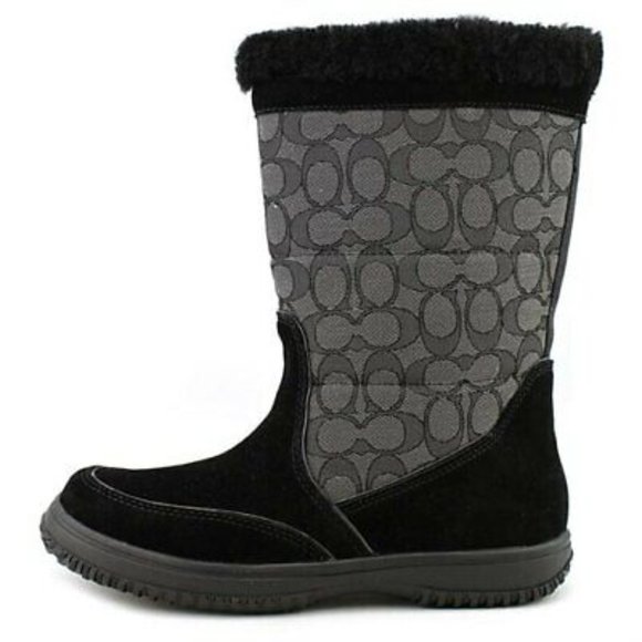 Women's Coach Sherman Black Suede Winter Boot - Picture 3 of 4